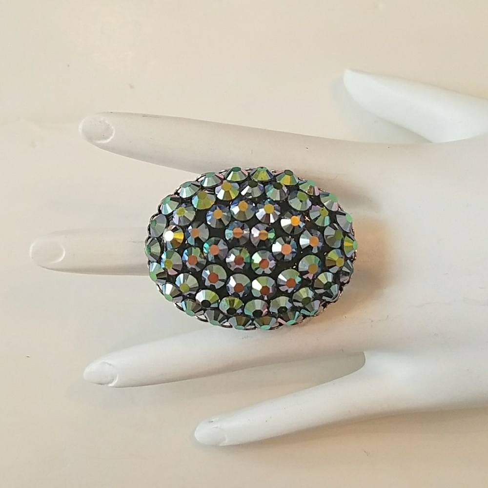 GASOLINE GLAMOUR rhinestone ring iridis